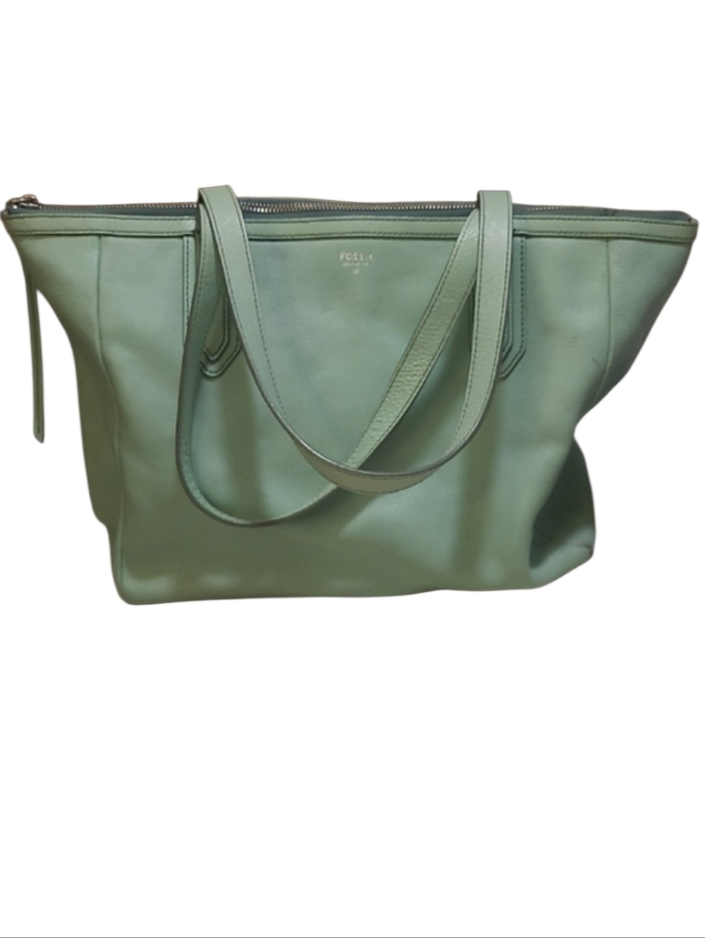 Fossil Mint Green Leather Tote